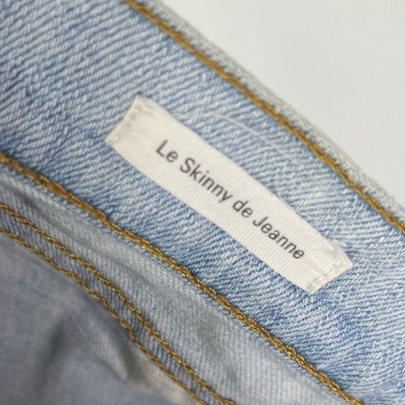 Frame Le Skinny De Jeanne Distressed Light Wash Skinny Jeans 26 - Picture 8 of 8
